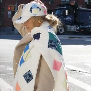 Yellow the Label Colorful Patchwork Scarf & Hat